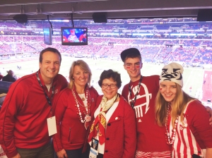 Photo with Chancellor Rebecca Blank at Indy Big10 Championship 2014
